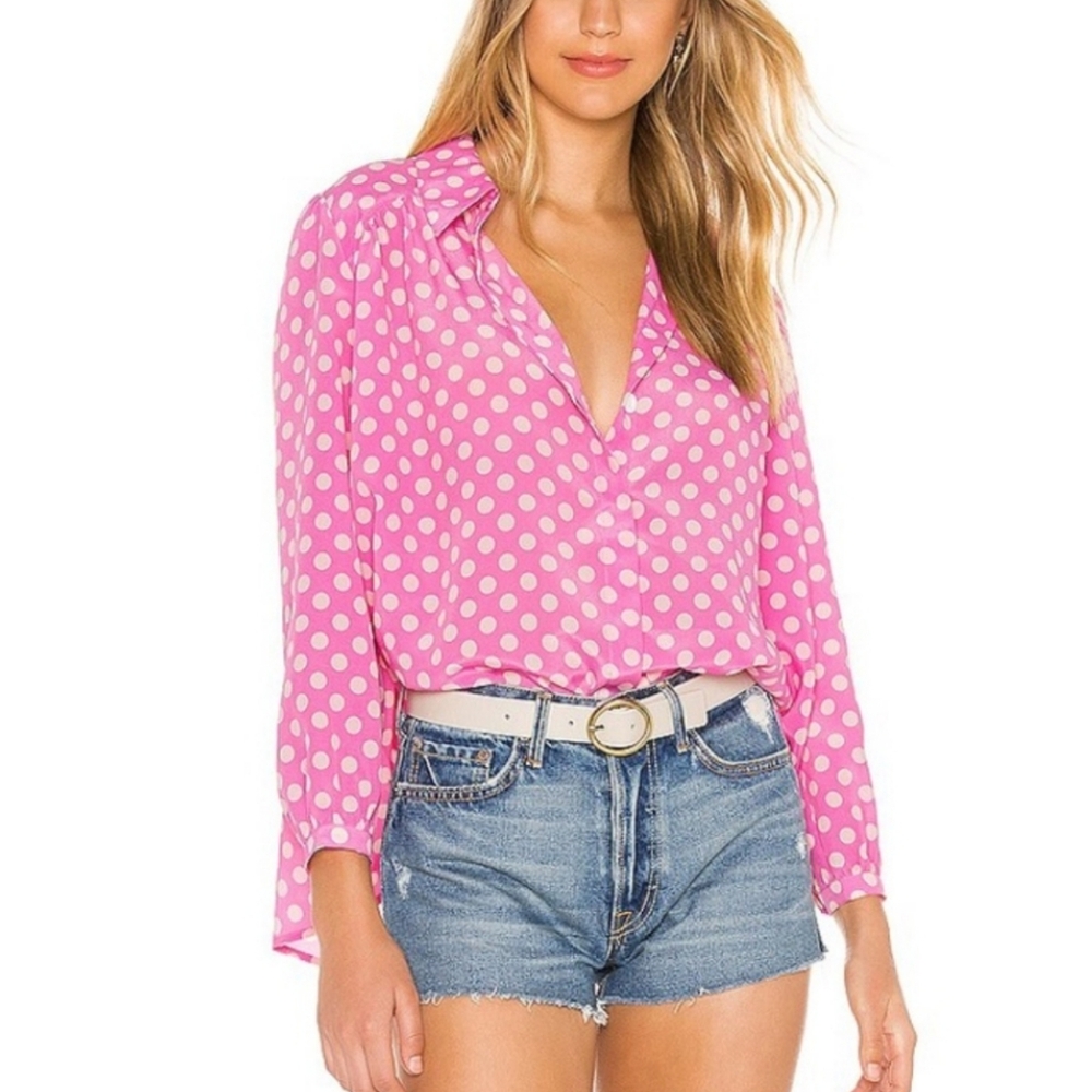 **Pics Updated!!***Selkie The Breezy Blouse - Polka Dot